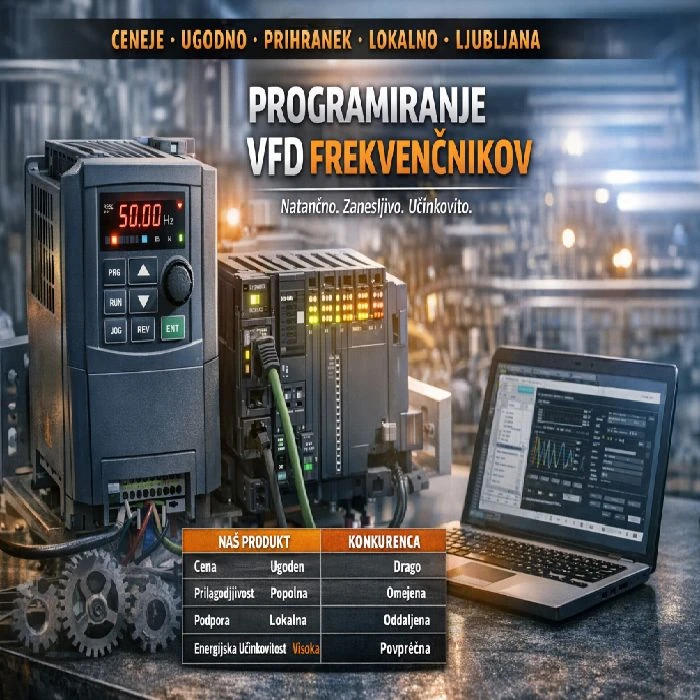 Programiranje VFD variabilnih frekvenčnikov ponderirano